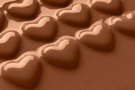Smooth melted Chocolate hearts
