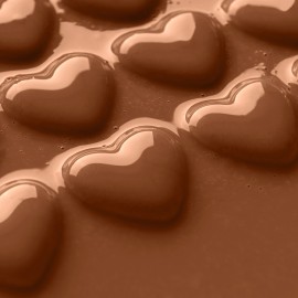 Smooth melted Chocolate hearts