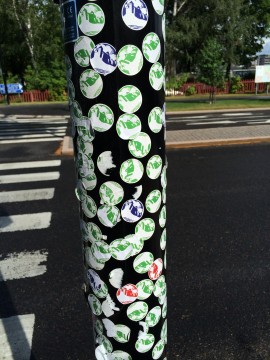 Sticker pole